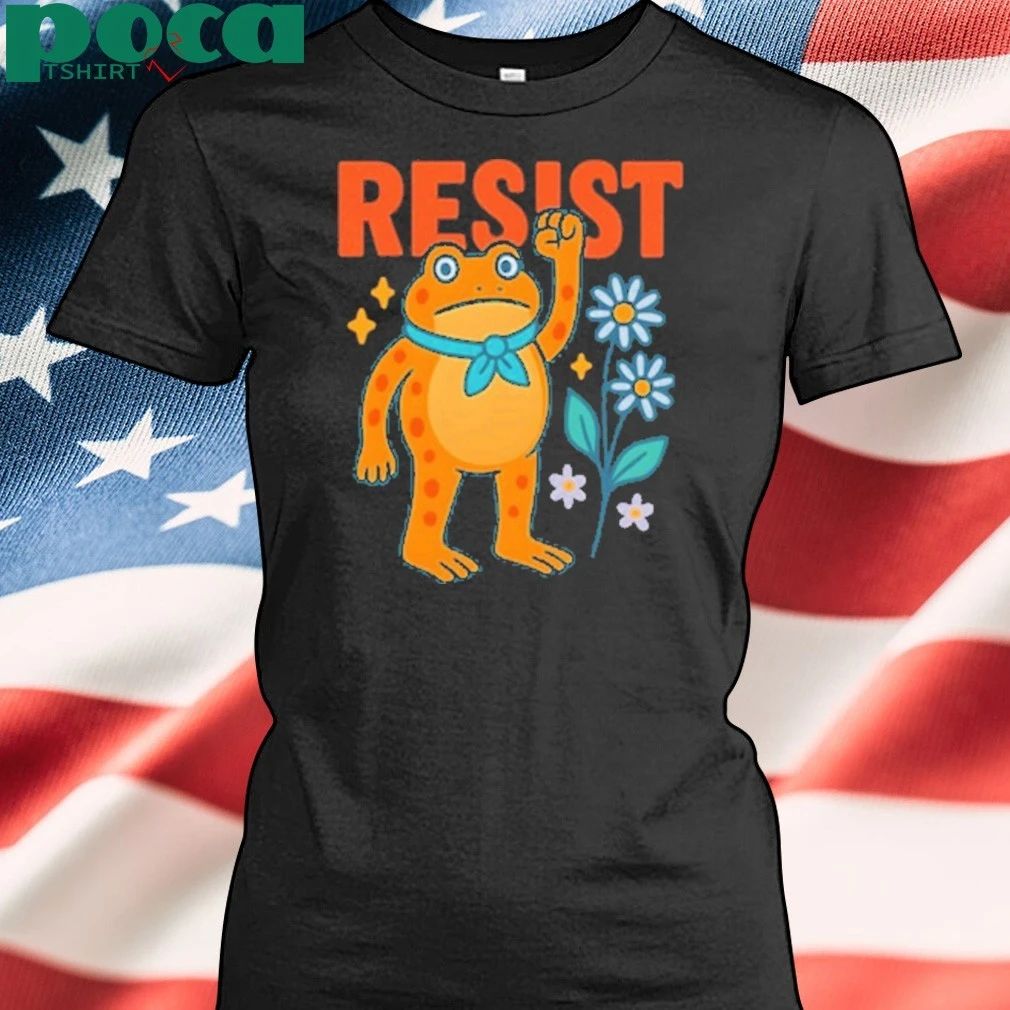 Resist-Frog Portland Frog Flower T-Shirt