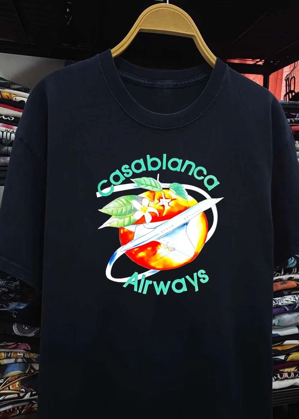 Casablanca Airways Travel Orange Blossom Airplane Shirt