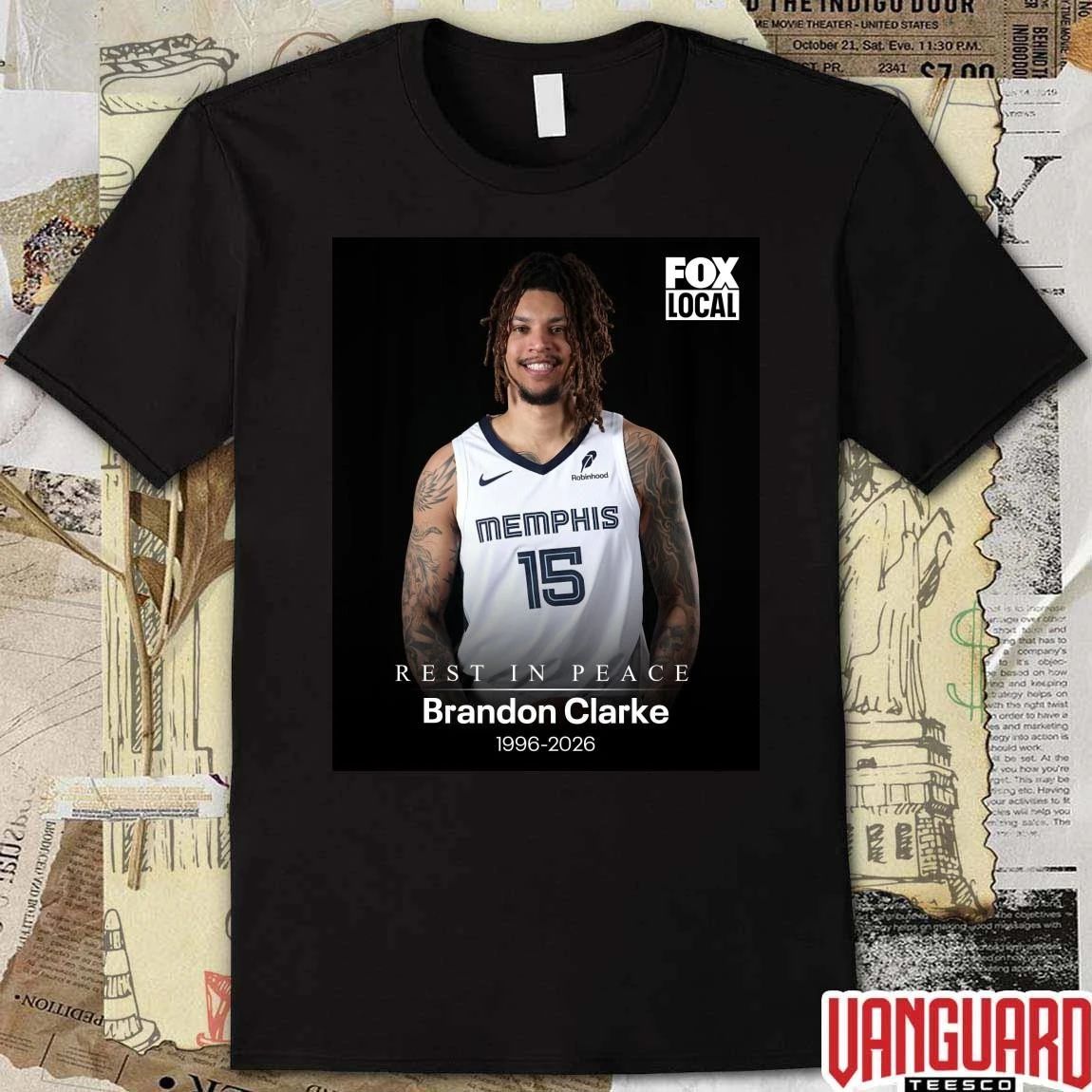 Rest In Peace Brandon Clarke 1996 – 2026 FOX 5 DC Poster t-shirt