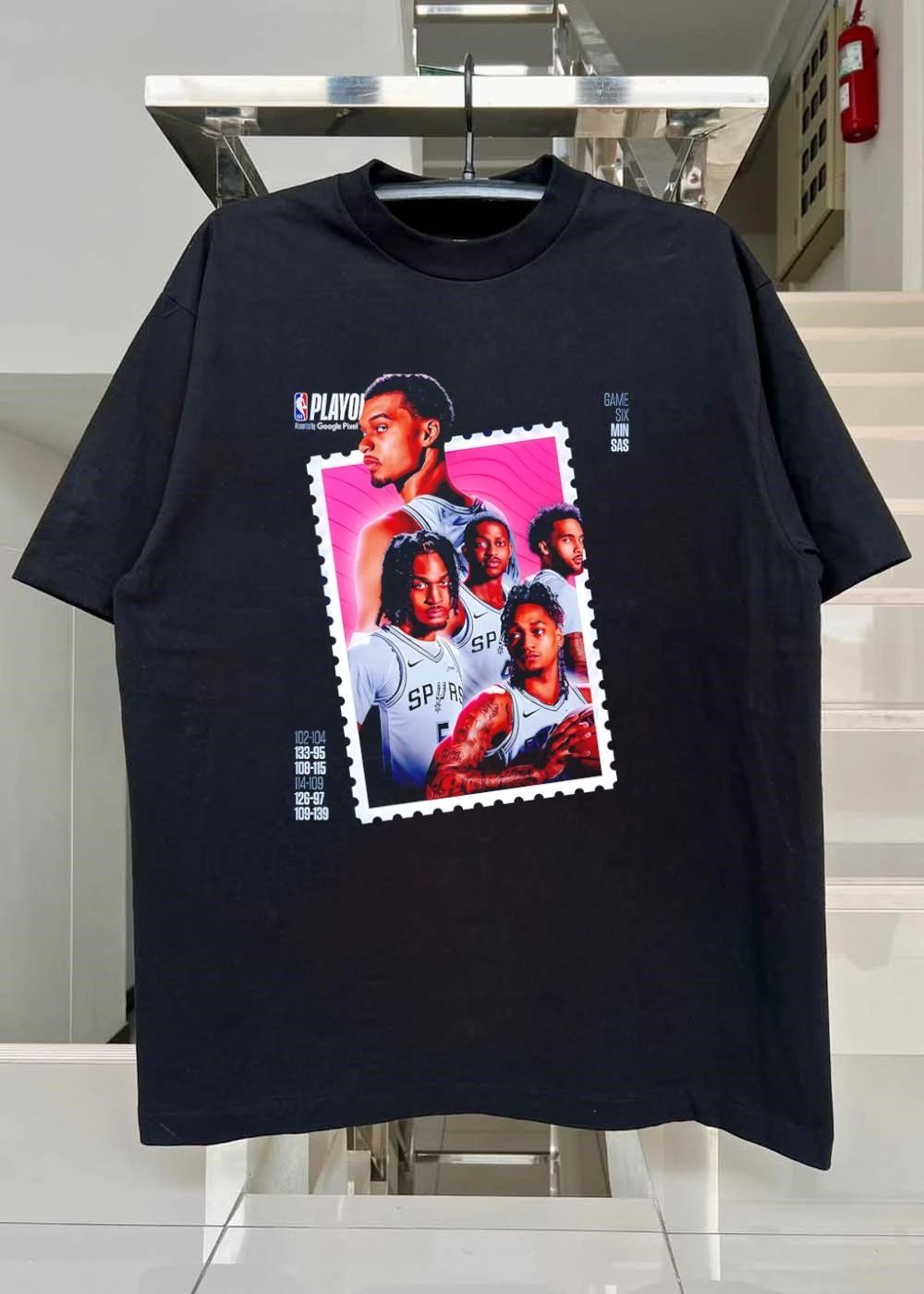 Playoffs Game Six MIN SAS 102 104 133 95 108 115 114 109 126 97 109 139 San Antonio Spurs T-Shirt