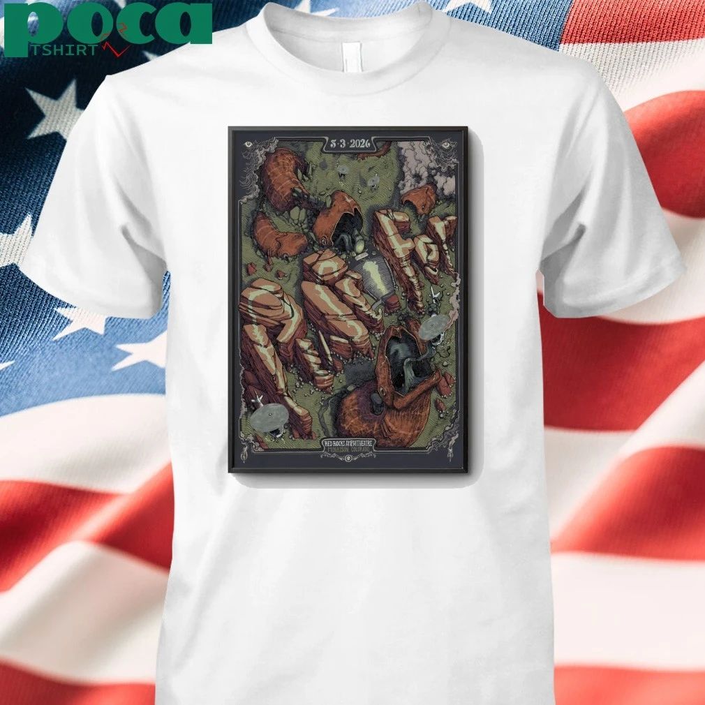 Puscifer Morrison Colorado 2026 Tonight Poster At Red Rocks Amphitheatre On May 3 2026 T-Shirt