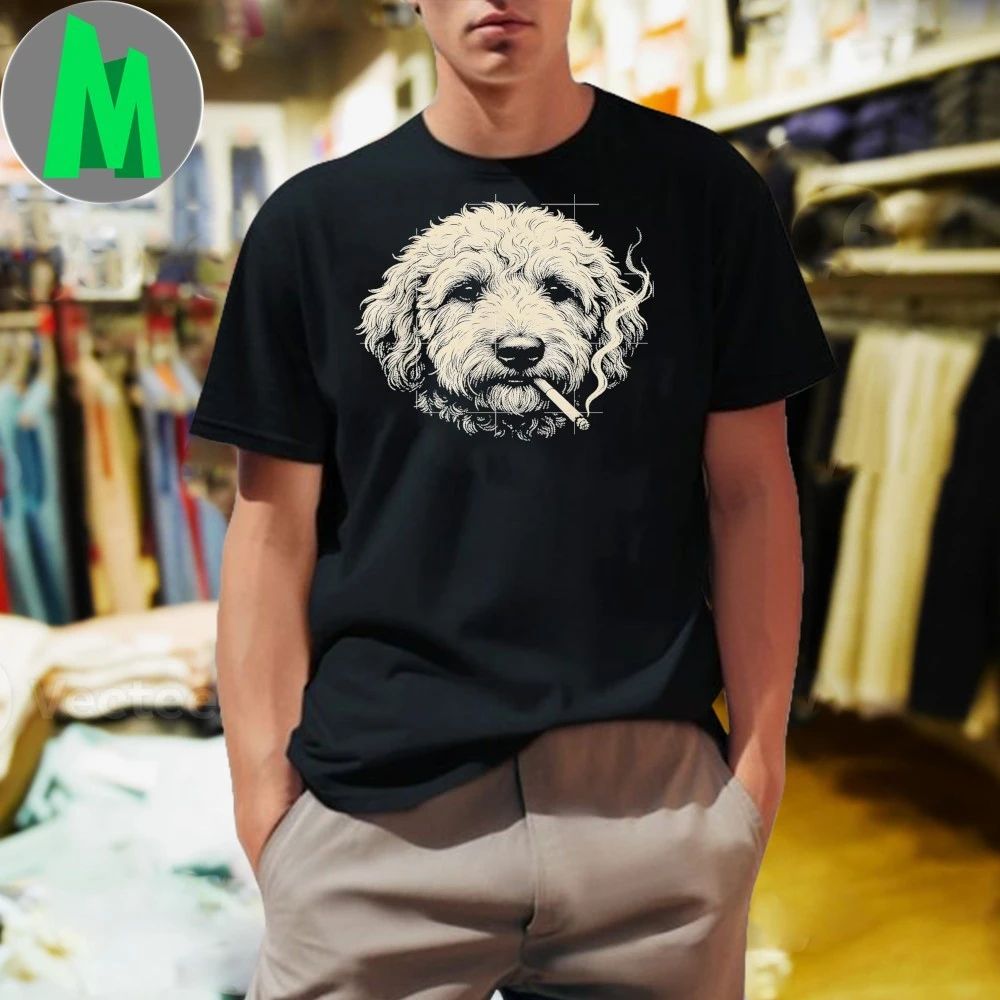 Dog Smoking Cigarette Funny Goldendoodle Meme Shirt