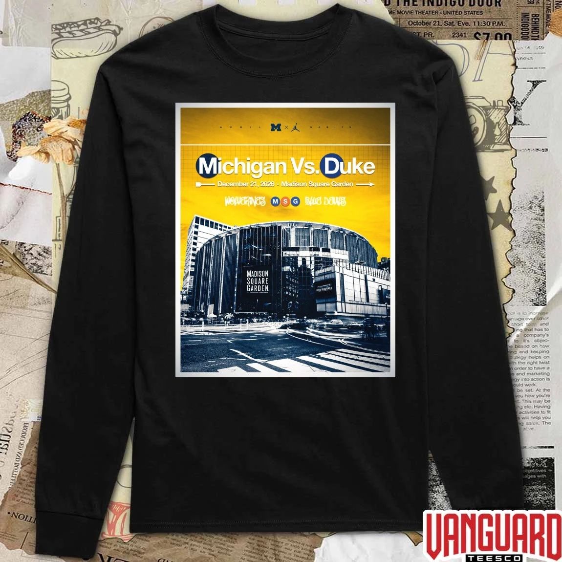 Michigan Vs. Duke December 21, 2026. Madison Square Garden Poster t-shirt