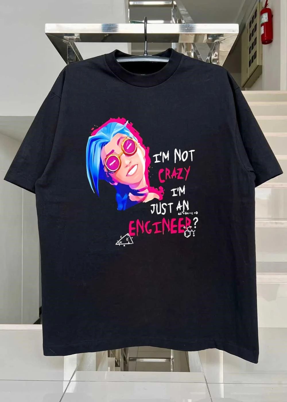Jinx Design I Am Not Crazy Just An Engineer Math Science T-Shirt