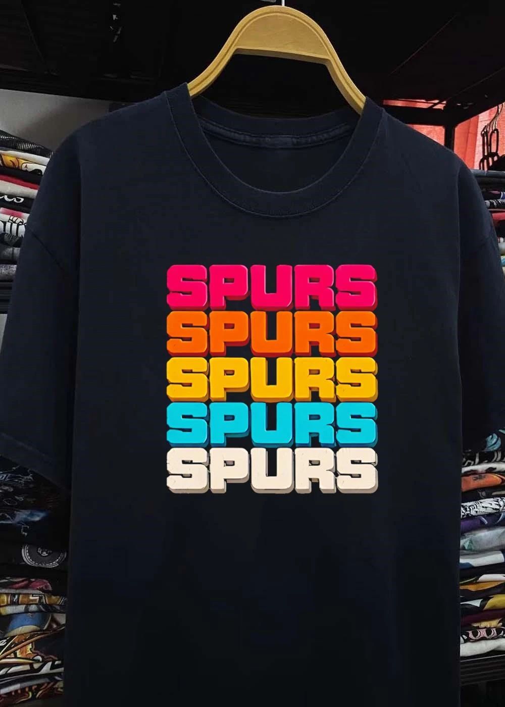Retro Multi Color Spurs Word T-Shirt