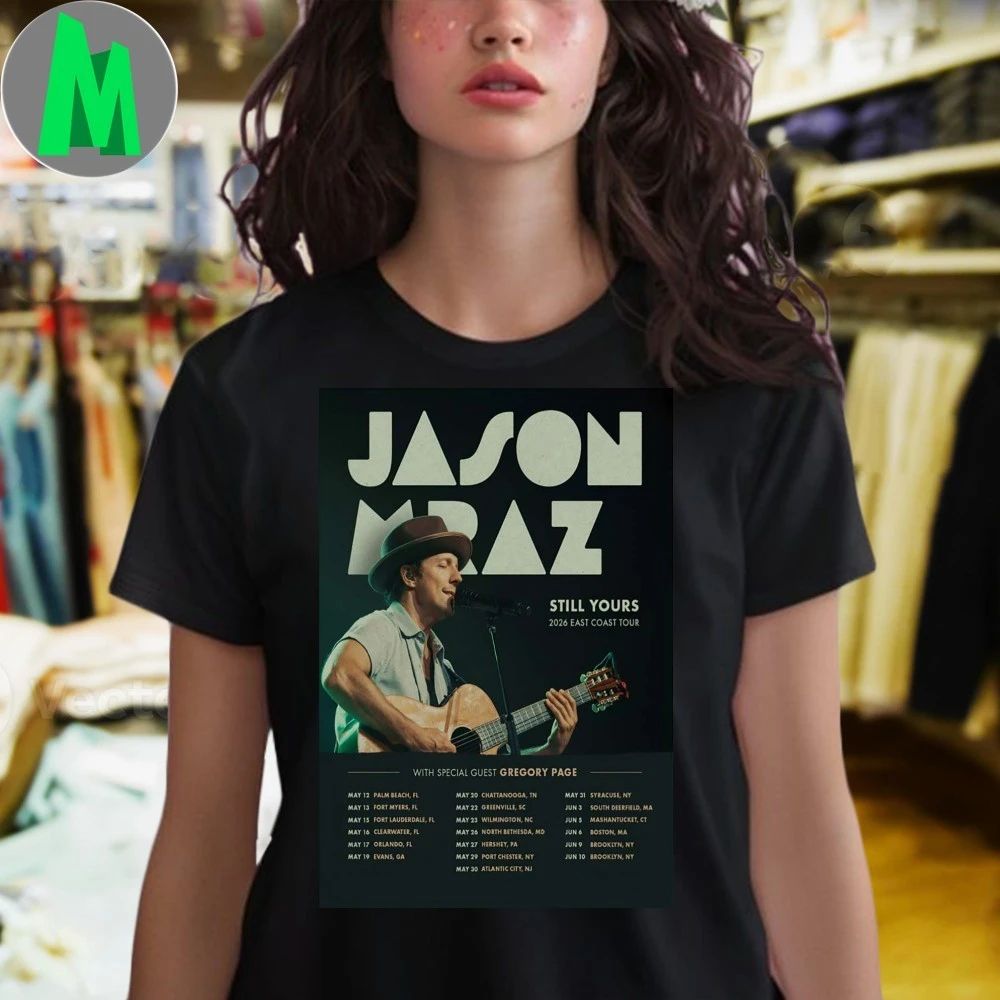Original Jason Mraz East Coast Tour 2026 Poster Shirt