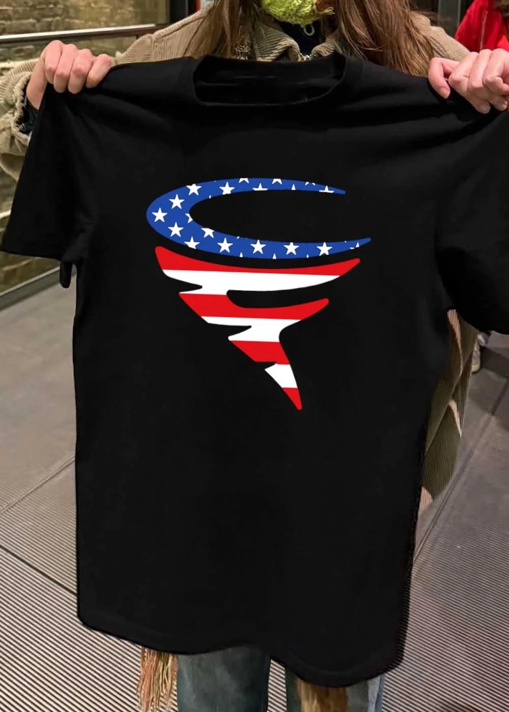 Abstract American Flag Stars Stripes Logo Shirt