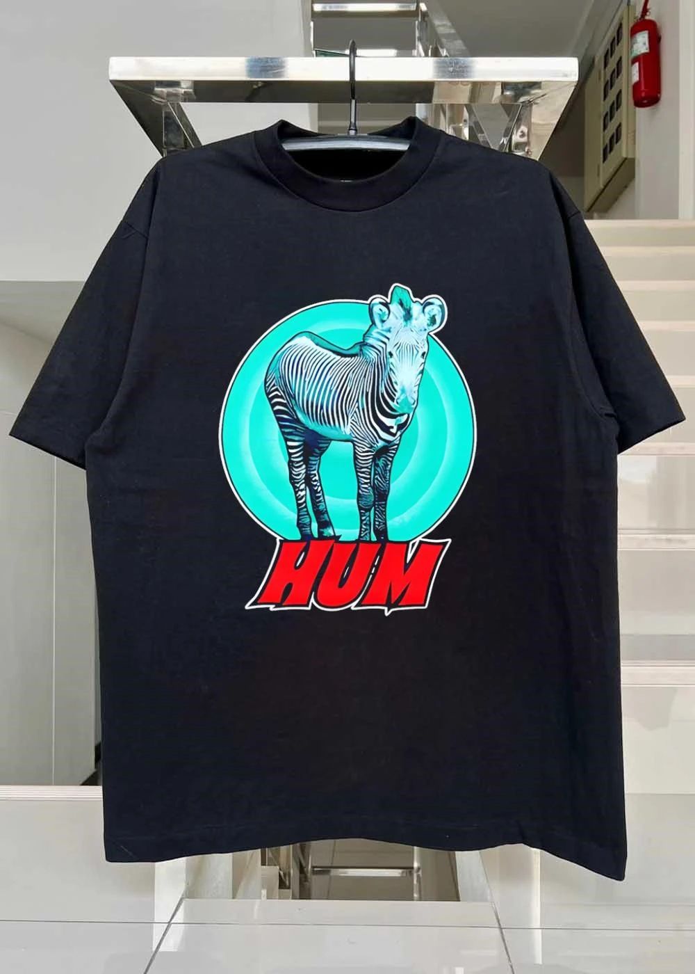 Hum Zebra Teal Circle Graphic T-Shirt