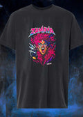 MLW Zamaya Warrior Screaming Pink Hair Spiked Shoulder Pad T-Shirt