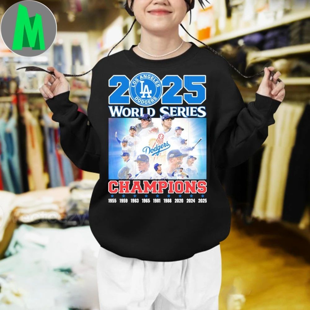 World series champions dodgers Los Angeles Dodgers baseball Logo T-Shirt