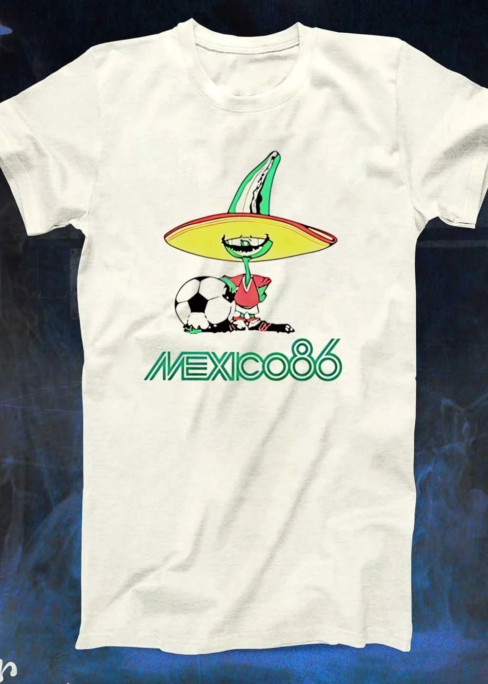 Mexico 86 Pique Mascot Soccer Ball Character Graphic Mens T-Shirt