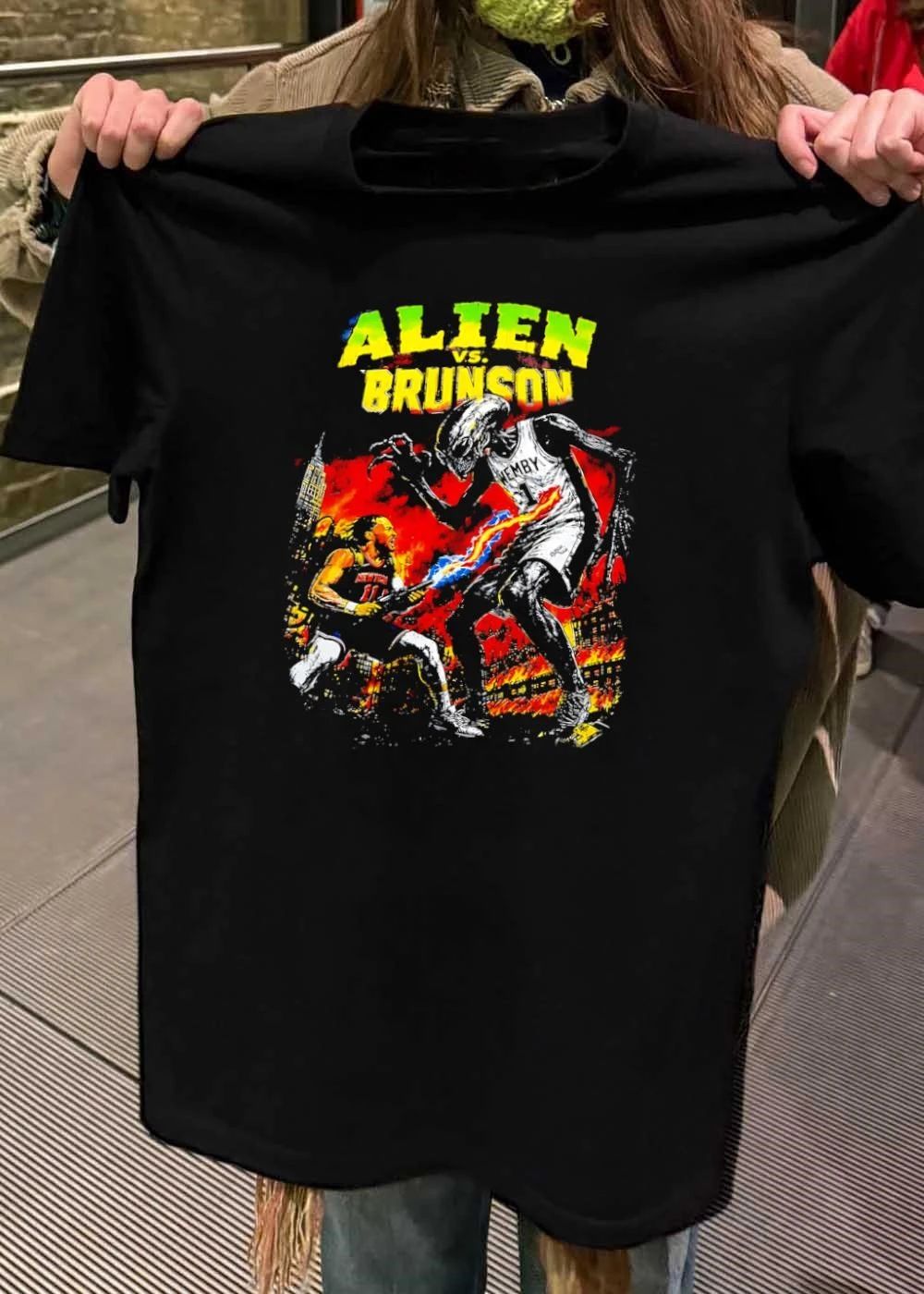 Alien vs Brunson Jalen Fighting Wemby New York Spurs NBA T-Shirt