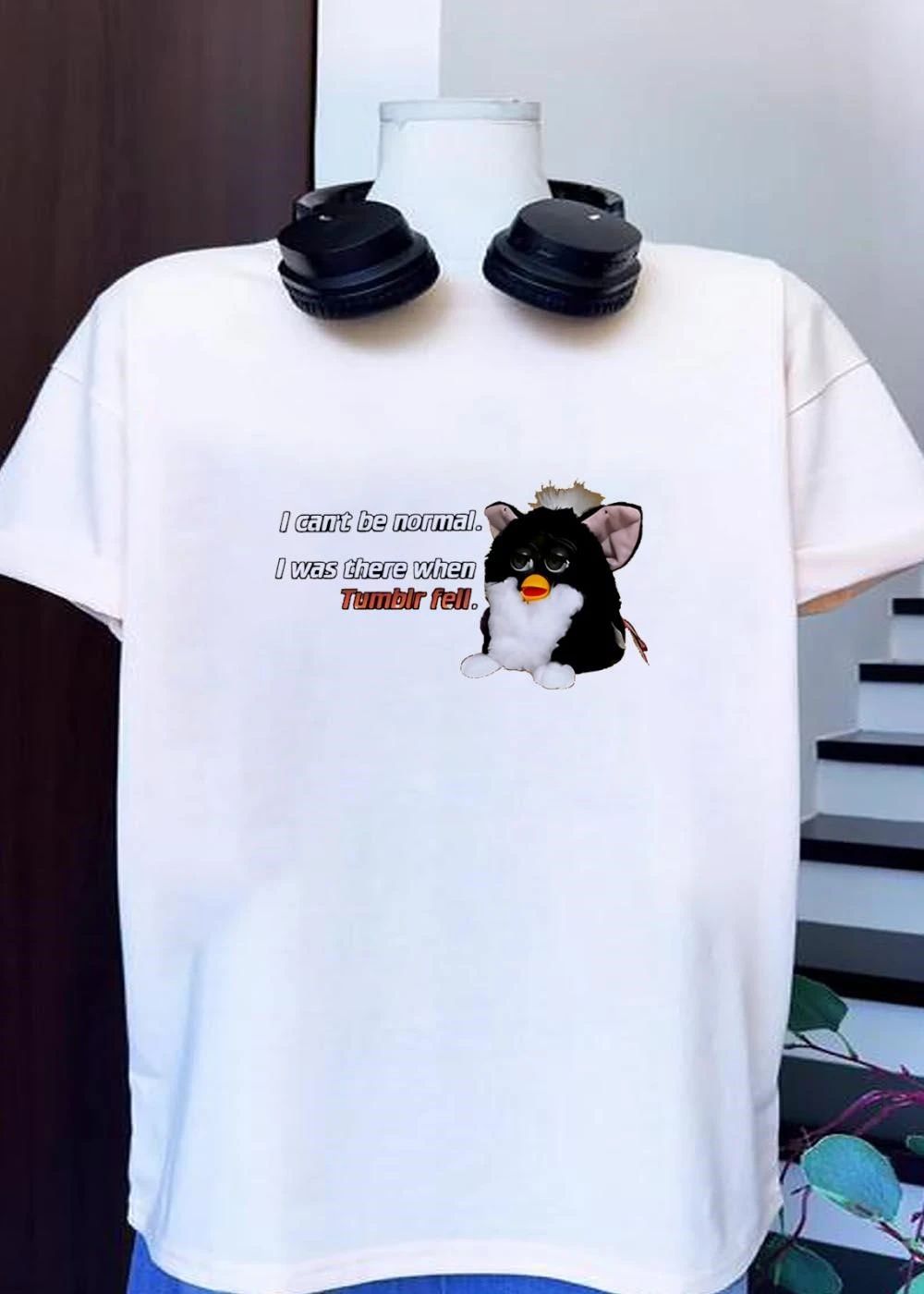 Vintage Meme Apparel Furby I Can Not Be Normal I Was There When Tumblr Fell Shirt