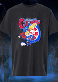 Chicago Cubs cartoon bear hitting baseball shirt