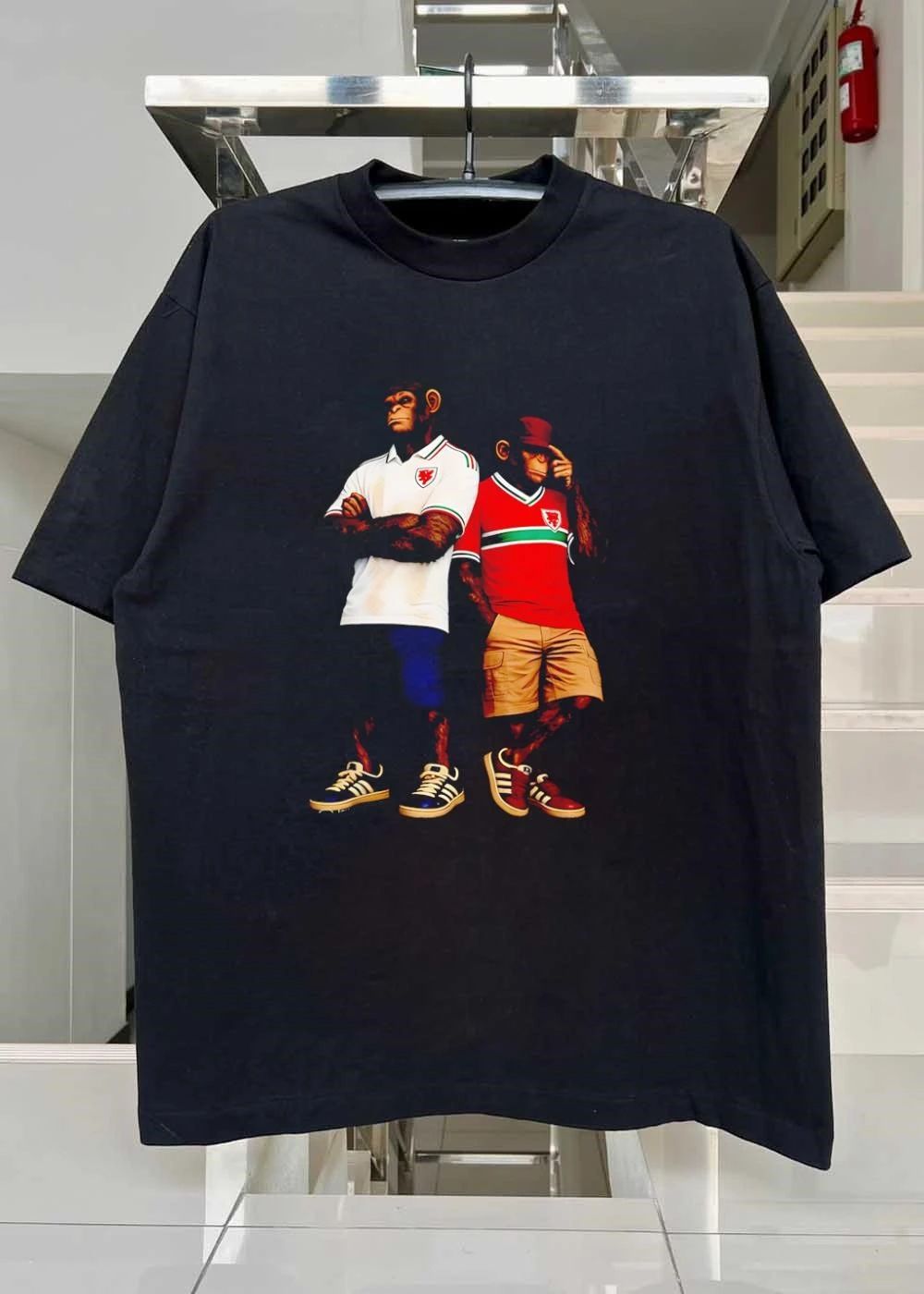 Chimpanzees Wearing Soccer Kits Wales Shirt