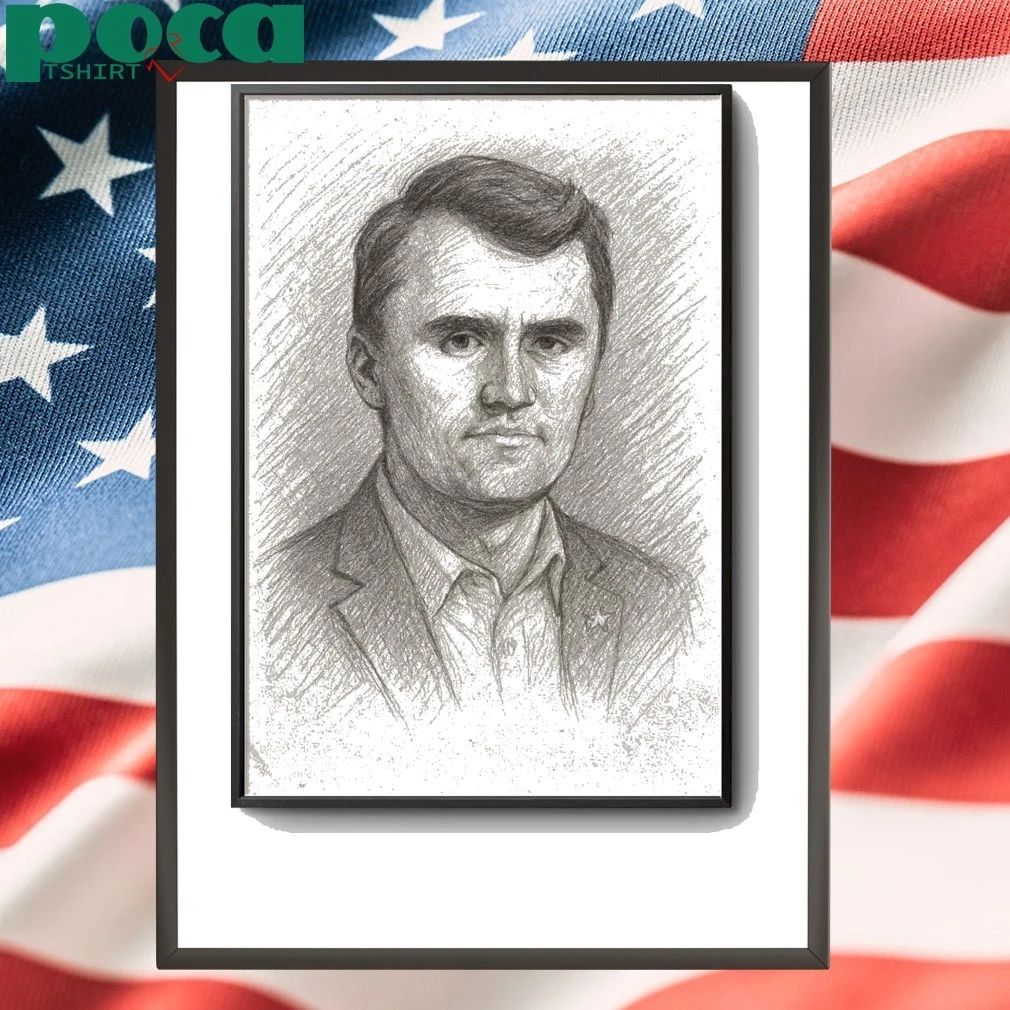 Charlie Kirk Memorial Sketch Art Poster 2025 shirt