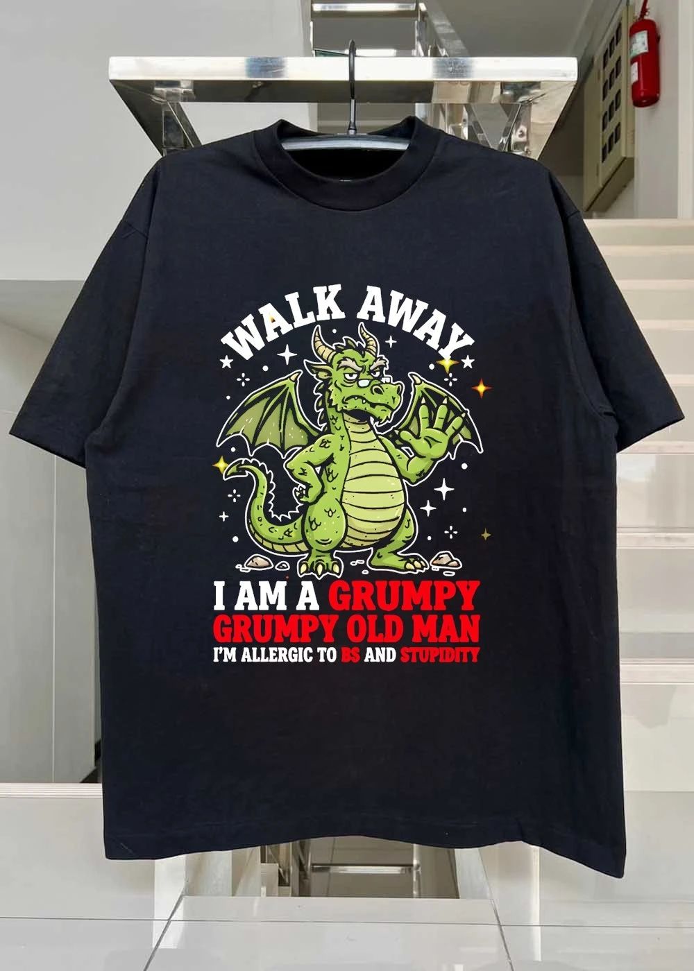 Walk Away I Am a Grumpy Old Man Allergic to BS and Stupidity T-Shirt