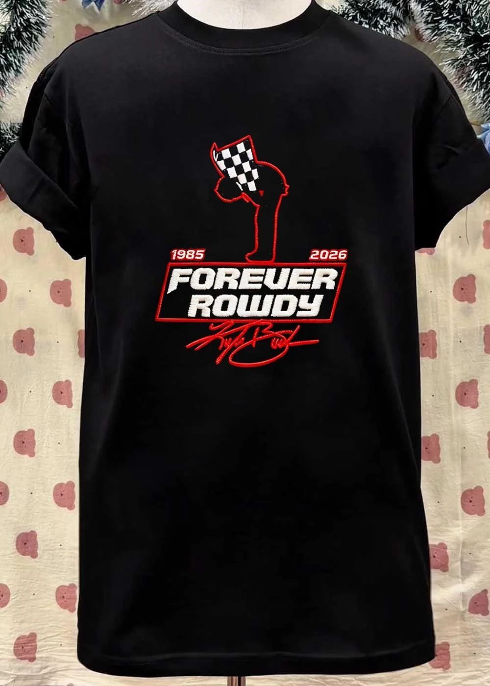 1985 2026 Forever Rowdy Kyle Busch Checkered Flag Shirt