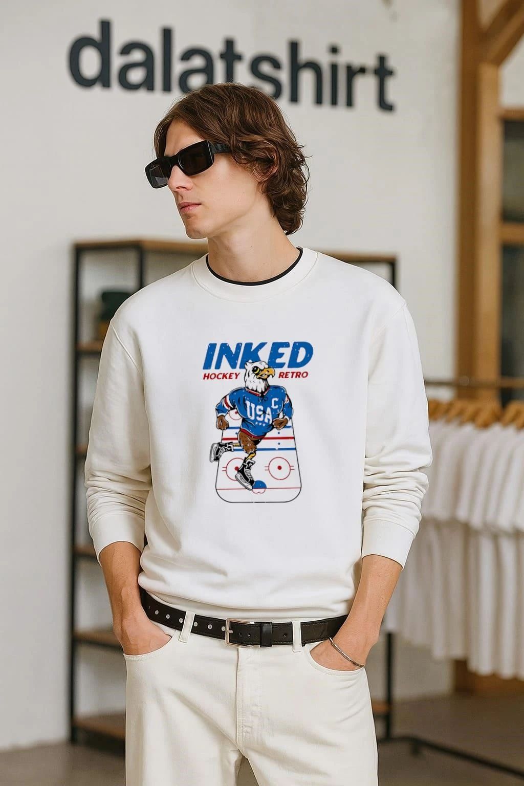 Inked Hockey Retro mascot shirt