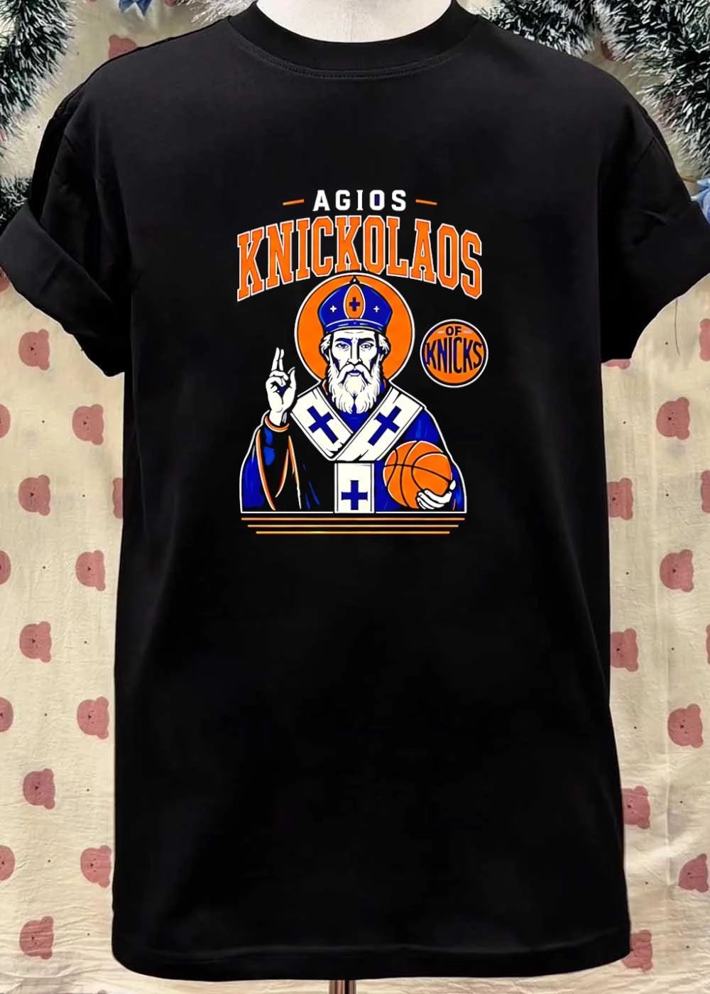 Agios Knickolaos of Knicks New York Basketball T-Shirt