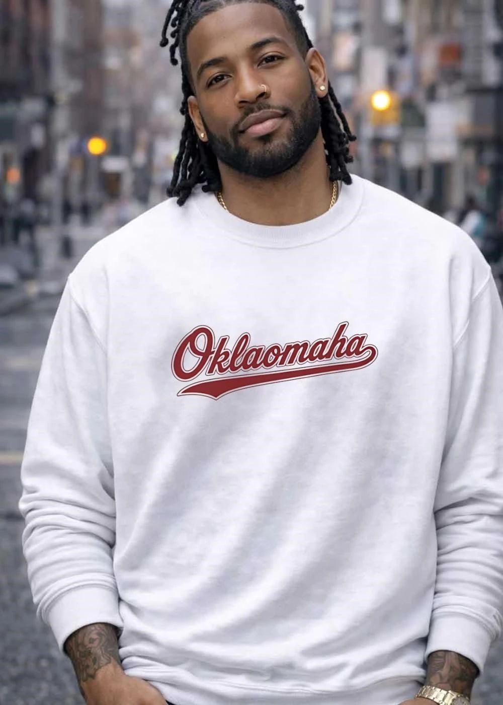 Omaha Script Logo Maroon Lettering T-Shirt