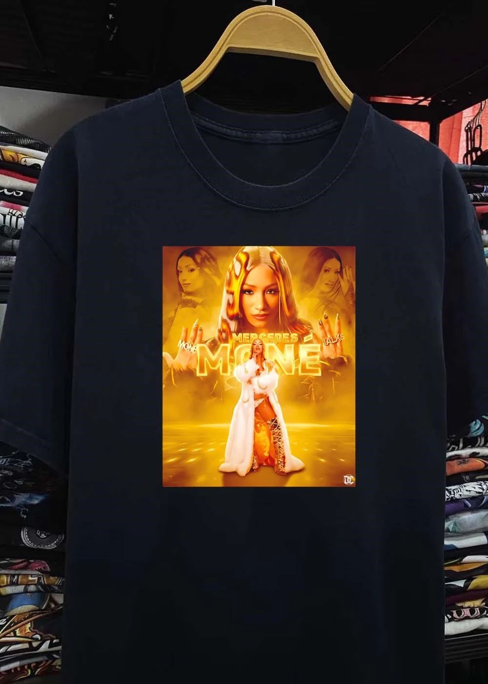 Mercedes Moné Talks Gold Fashion Graphic Shirt