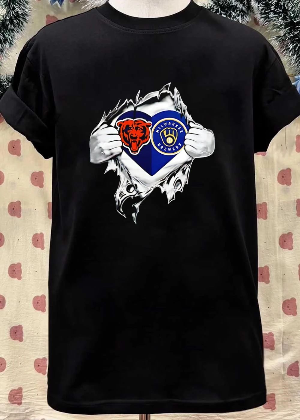 Rip Chest Bears Milwaukee Brewers T-Shirt