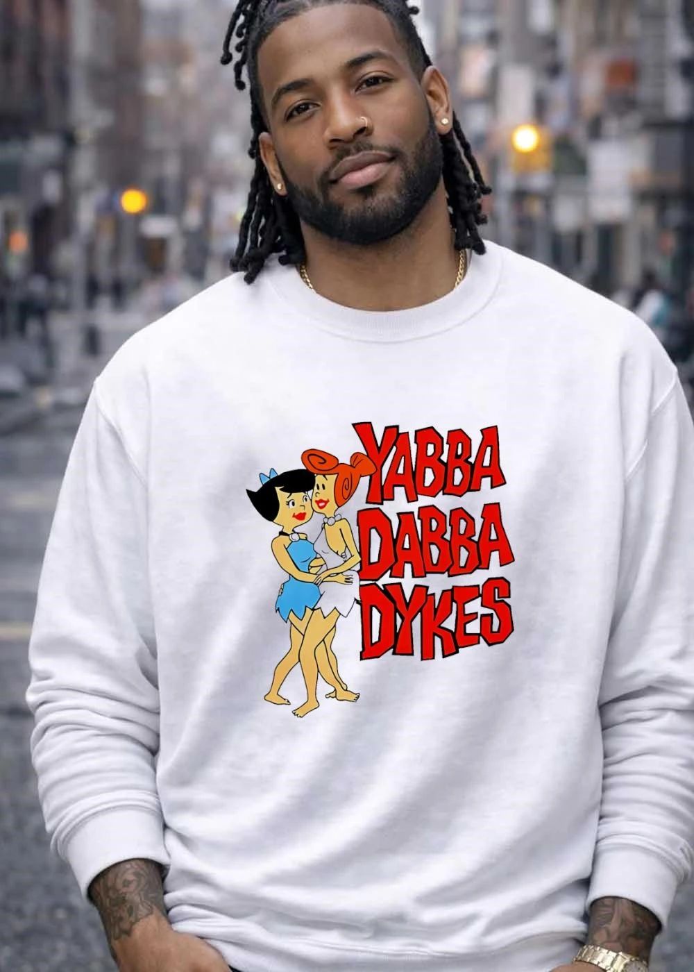 Yabba Dabba Dykes Betty and Wilma Flintstone T-Shirt