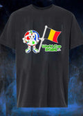 Dads Cartoons Mascot Holding Belgium Flag World Cup 2026 T-Shirt