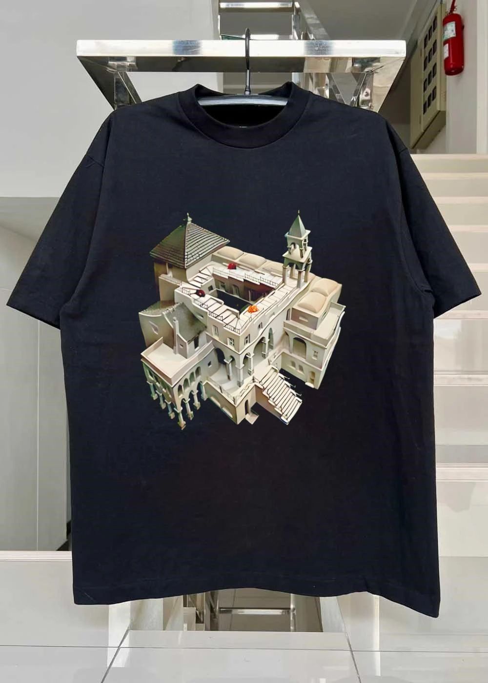 Impossible Building Escher Style Optical Illusion Shirt