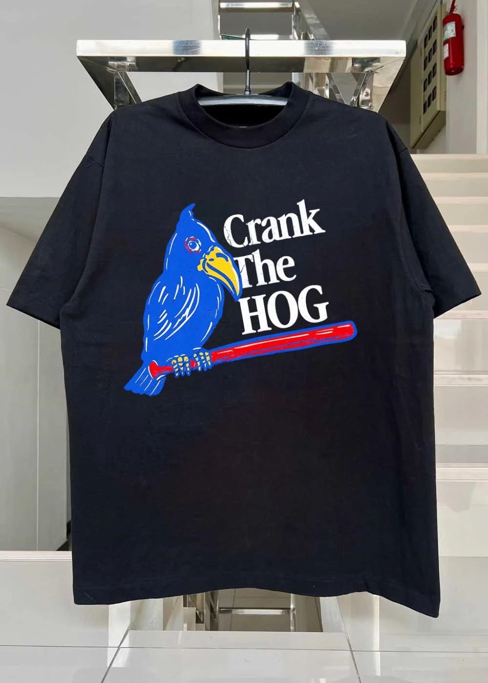 Crank the Hog Bird with Baseball Bat T-Shirt