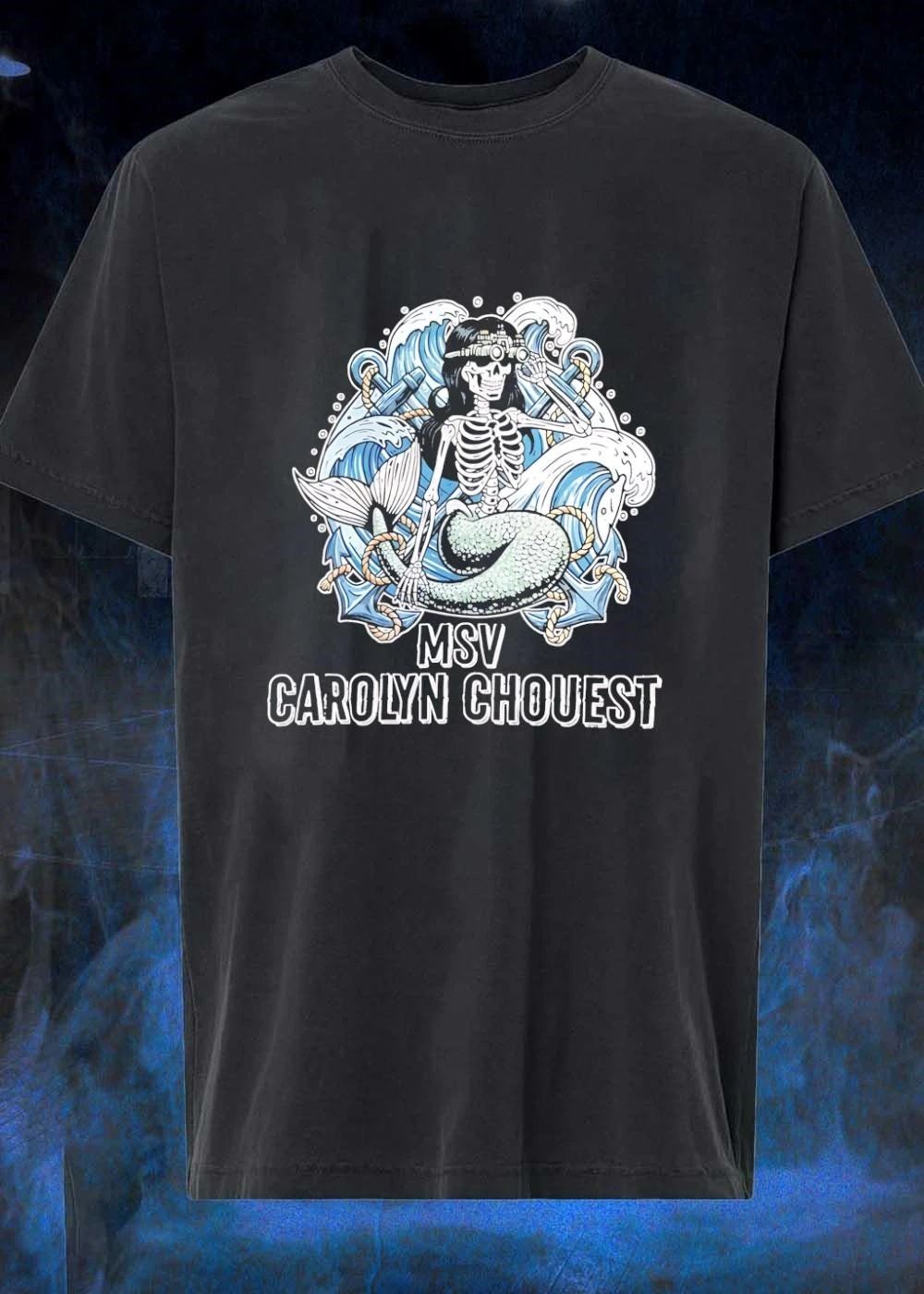 Skeleton Mermaid Wearing Night Vision Goggles MSV Carolyn Chouest T-Shirt