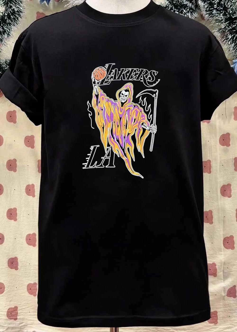 Grim Reaper Dunking Basketball Lakers LA shirt
