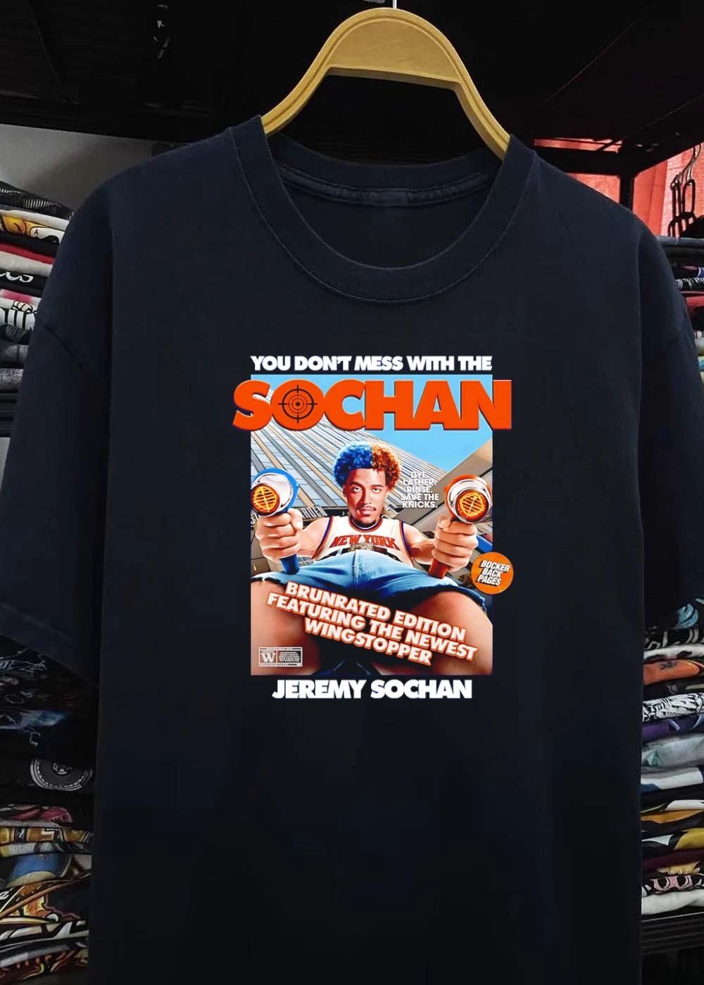 You Don’t Mess with the Sochan Dye Lather Rinse Save the Knicks Brunrated Edition Featuring the Newest Wingstopper Jeremy Sochan T-Shirt
