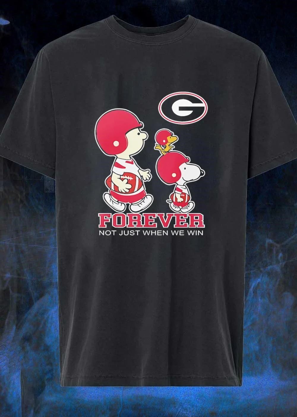 Peanuts Characters Playing Football Forever Not Just When We Win Georgia Bulldogs Shirt