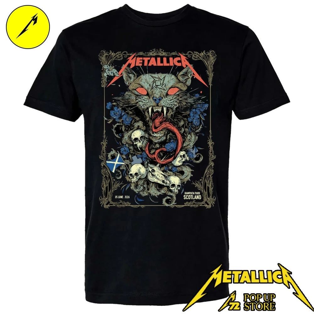 Metallica Glasgow T-Shirt Limited Edition June 25, 2026 Hampden Park Scotland – By WolfSkullJack Pop Up Shop