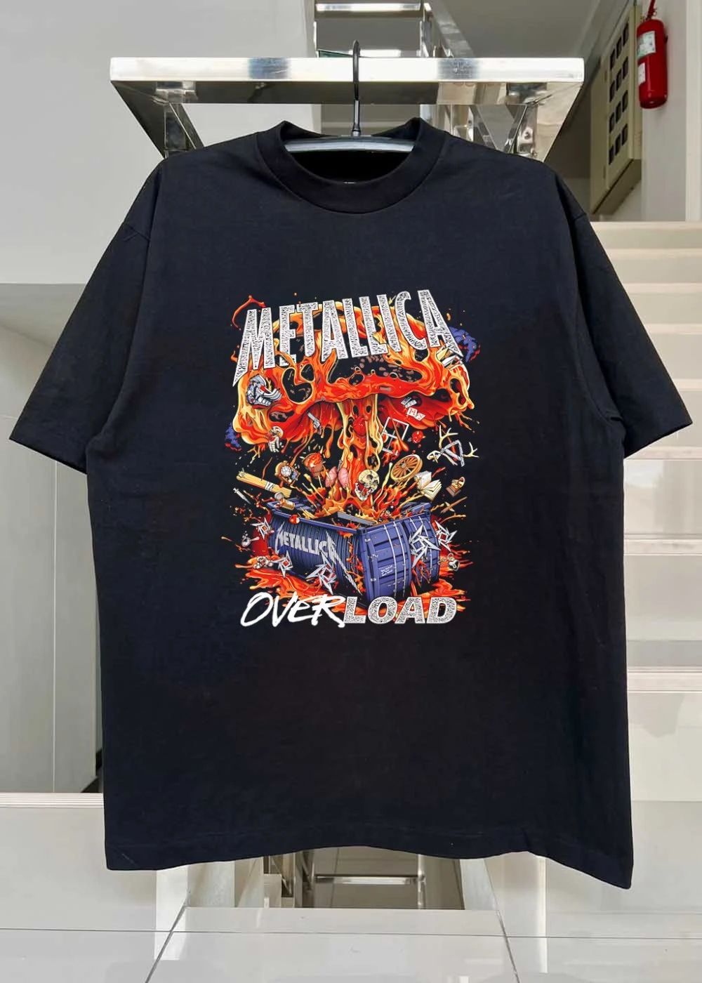 Metallica Overload with explosion and various items shirt