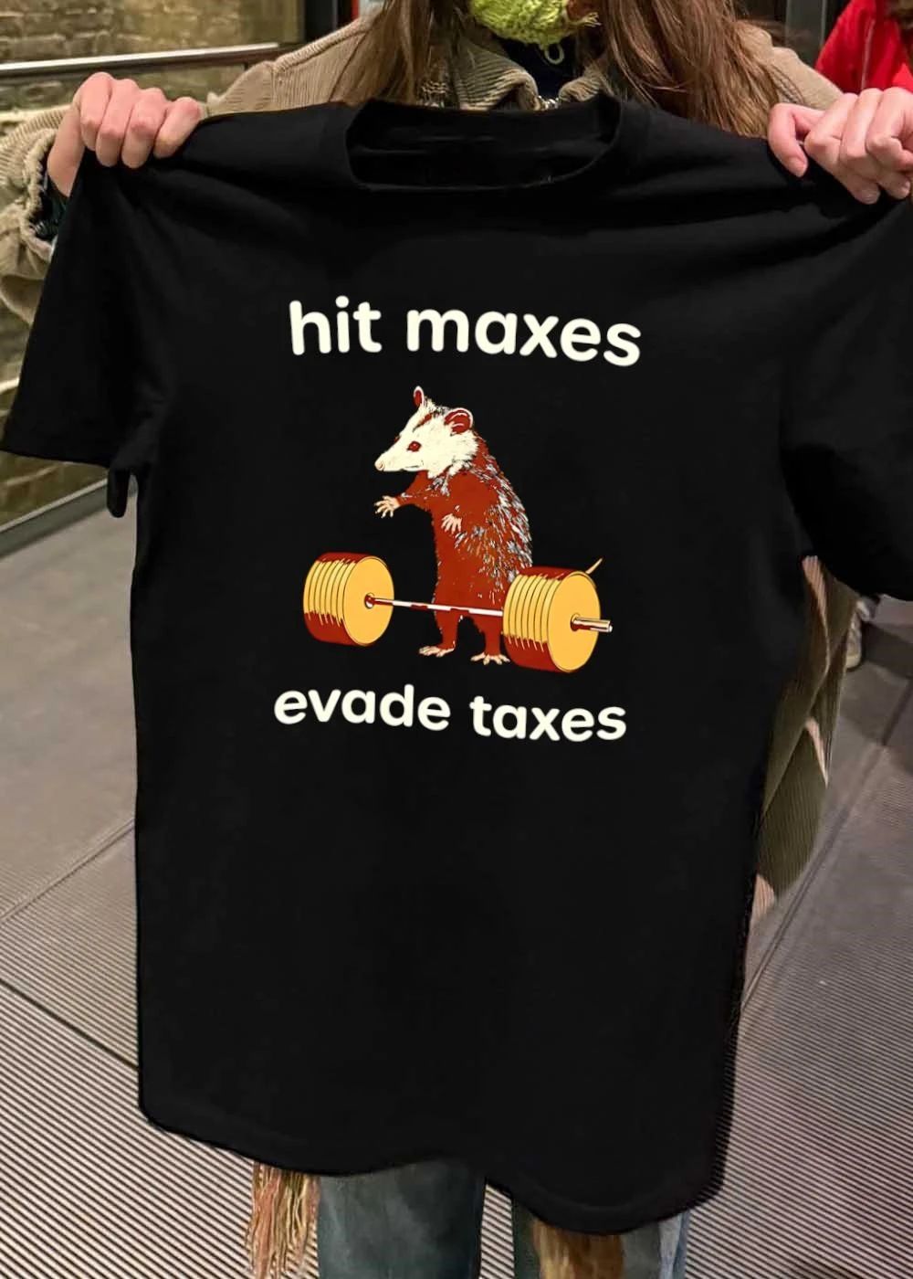Opossum Lifting Weights Hit Maxes Evade Taxes T-Shirt