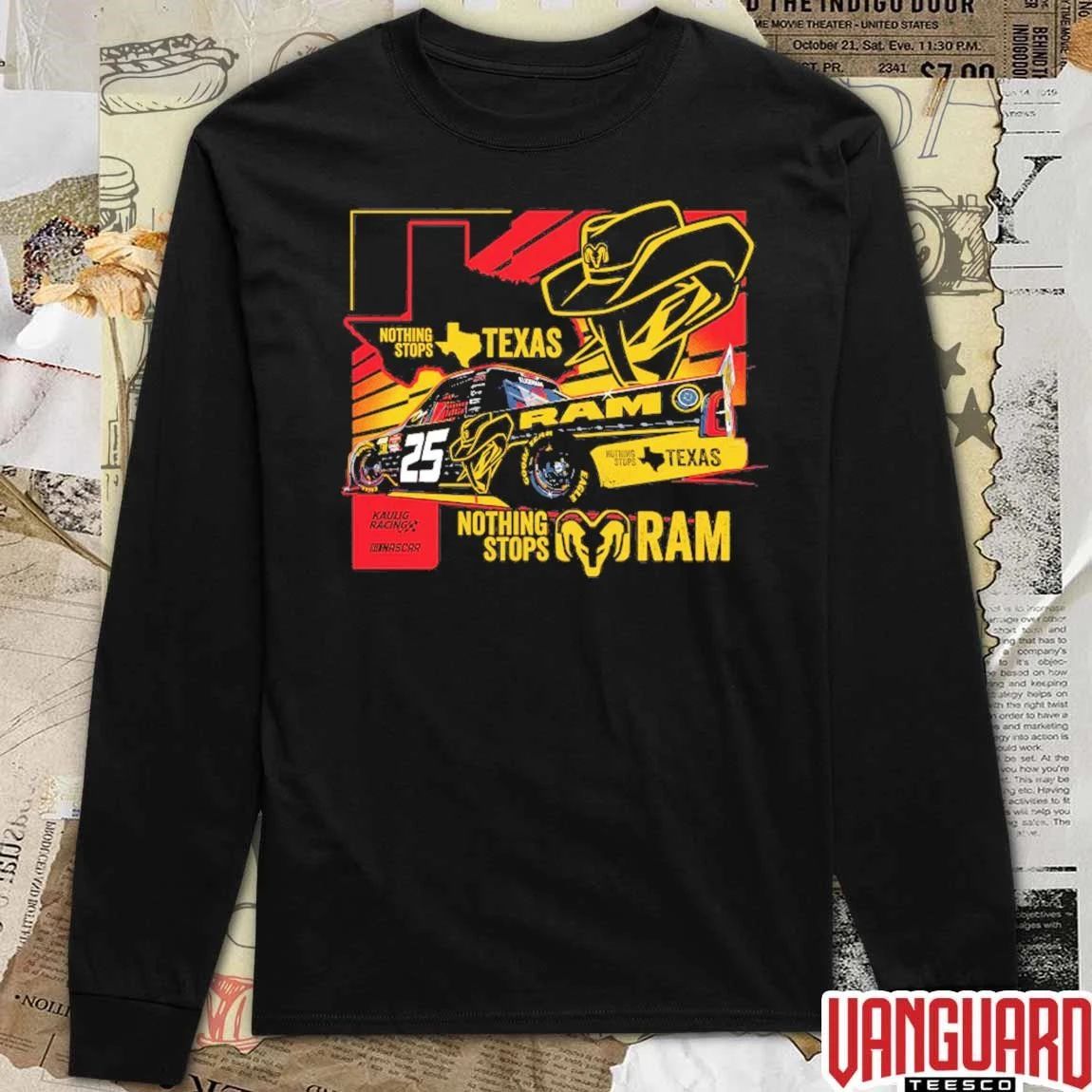 2026 Kaulig Racing x Ram 25 Nothing Stops Texas NASCAR t-shirt
