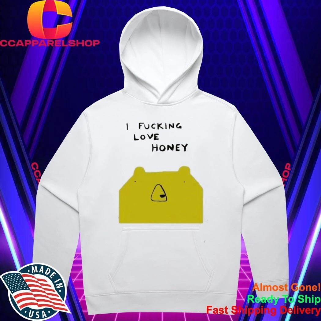 I Fucking Love Honey Cute Yellow Bear Funny Meme Graphic Cartoon Shirt
