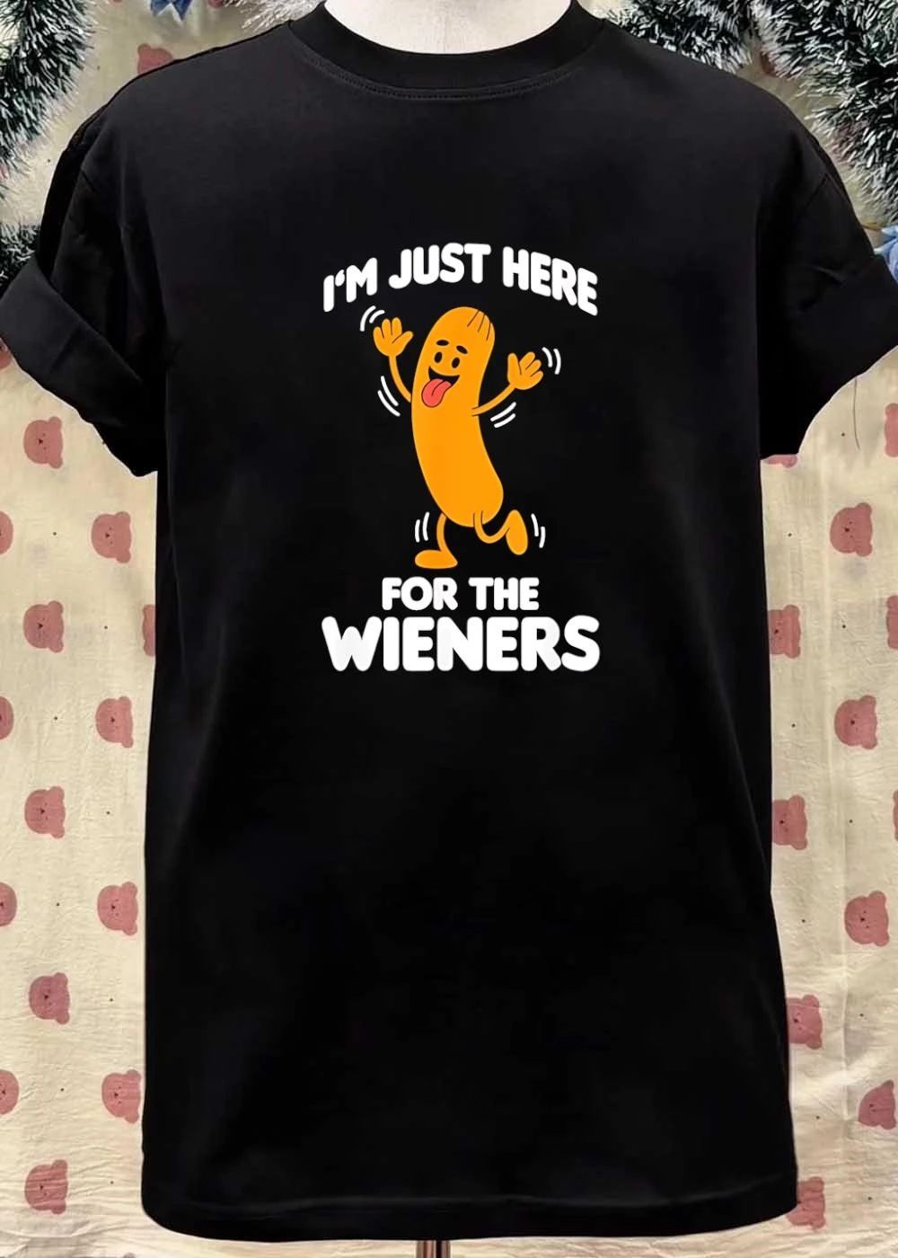 Dancing hot dog sausage food party I’m just here for the wieners shirt