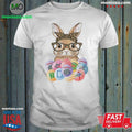 Easter Bunny Glasses Bandana Leopard Rabbit Shirt