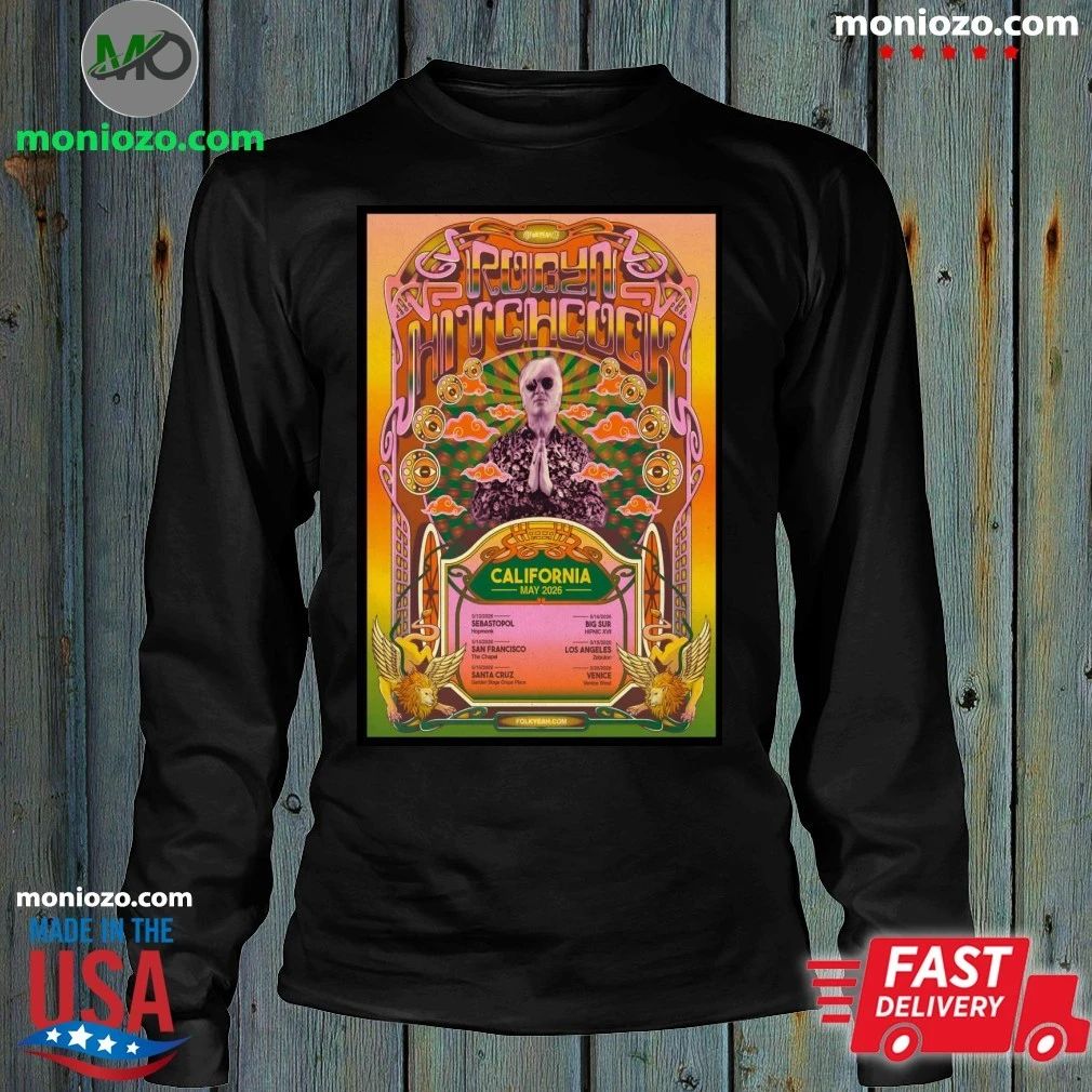 Original Robyn Hitchcock California 2026 Tour Poster Shirt