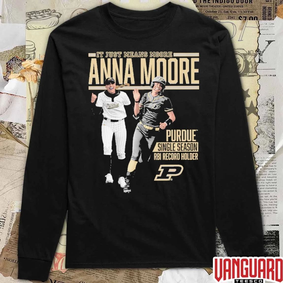 Anna Moore It Just Means Moore Purdue Boilermakers Single Season RBI Record Holder t-shirt