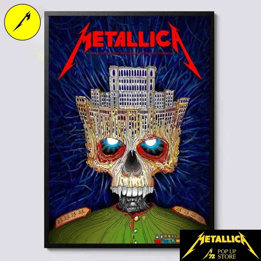Metallica M72 Bucharest Romania National Arena 2026 Pop Up Eclusive Home Decor Poster Canvas