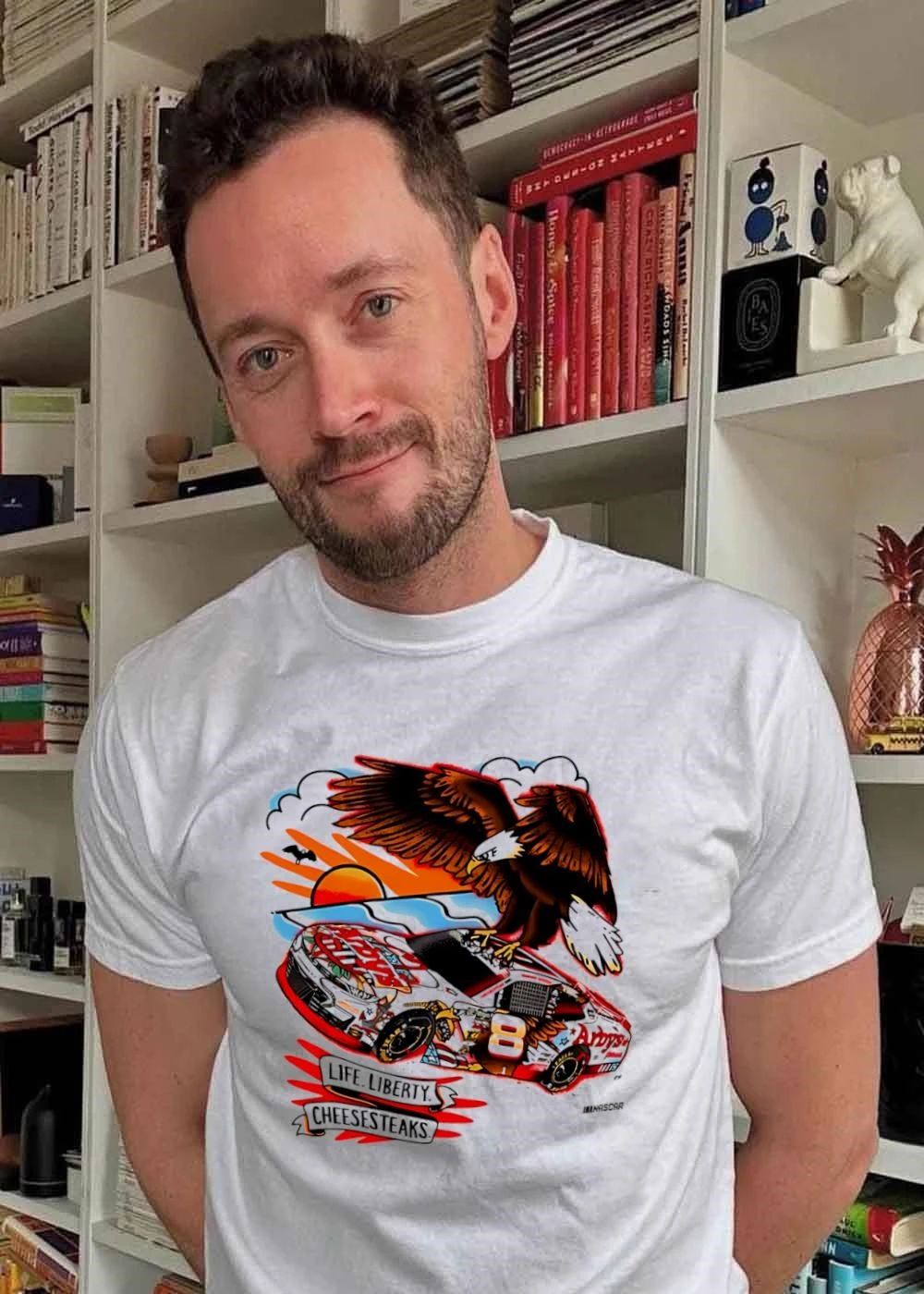 NASCAR Arby’s Eagle Bald Bird Soaring Over 8 Race Car Life Liberty Cheesesteaks T-Shirt