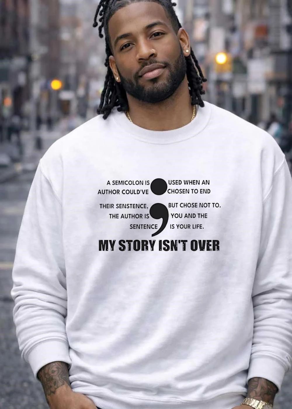 A semicolon is used when an author couldve chosen to end their senstence shirt