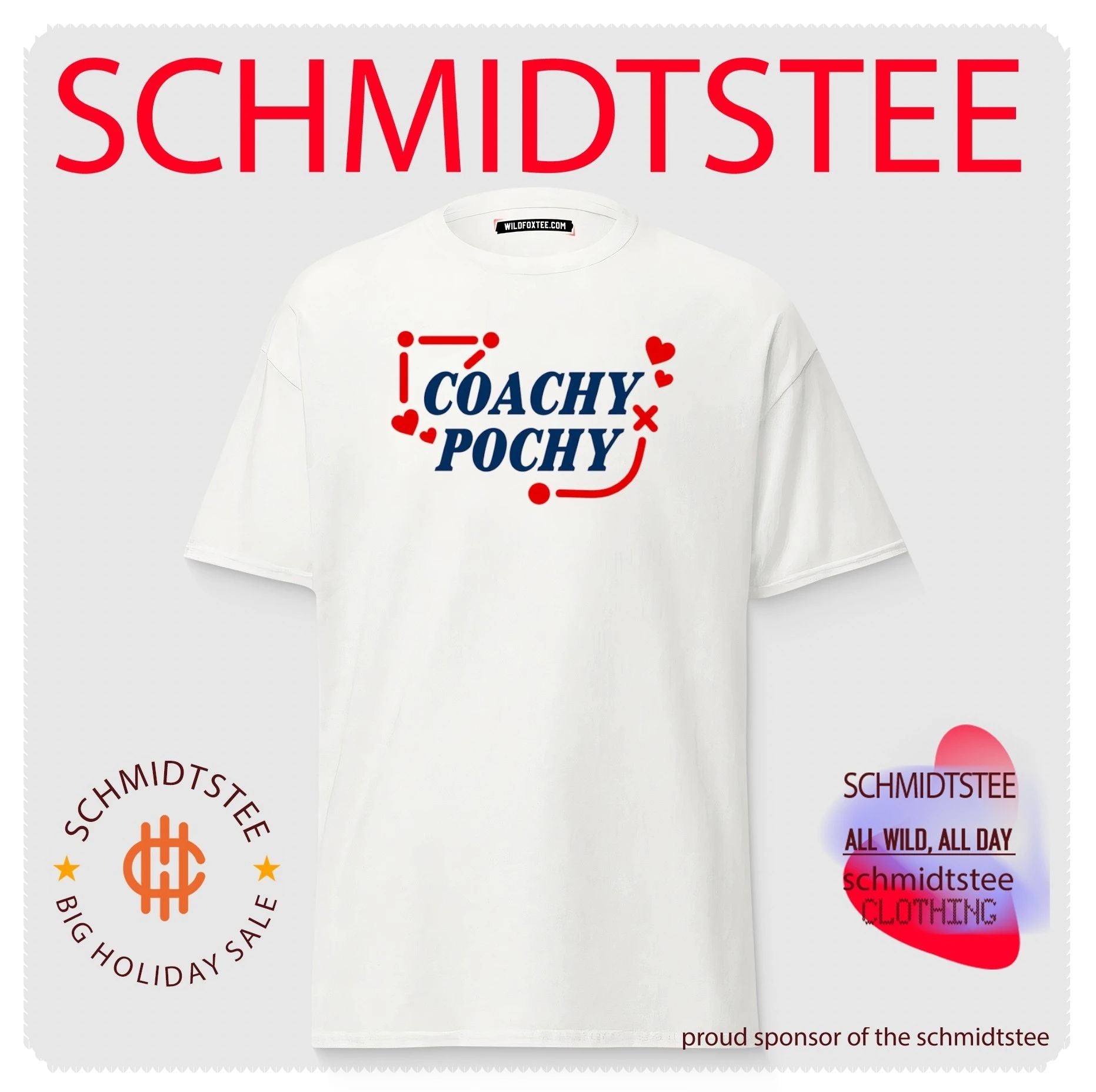 Coachy Pochy Coach Cute Hearts Sports Playbook Soccer shirt