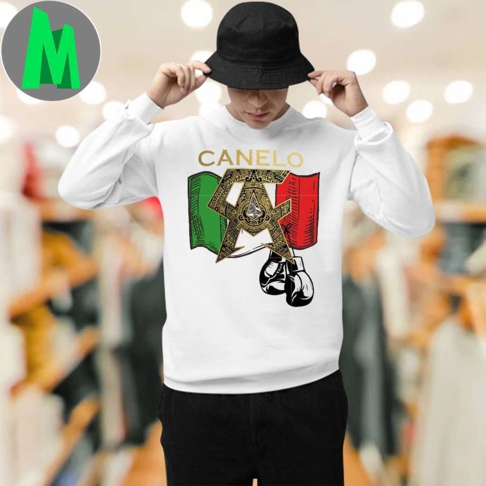 Canelo mexico flag logo design canelo boxing glove Shirt