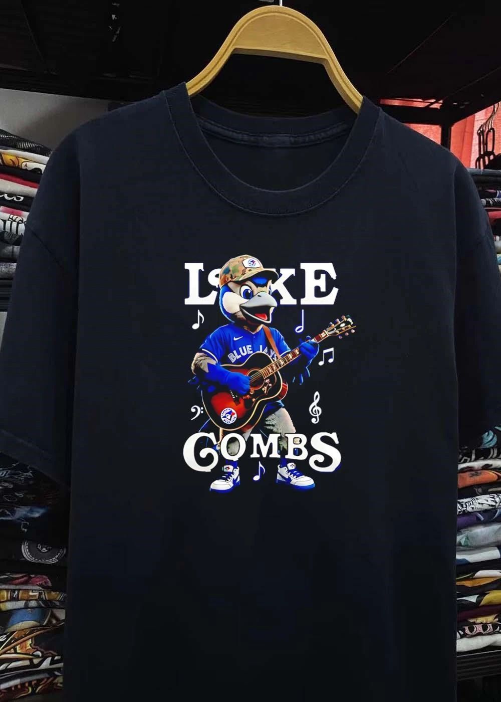 Ace The Mascot Playing Acoustic Guitar Luke Combs Blue Jays T-Shirt
